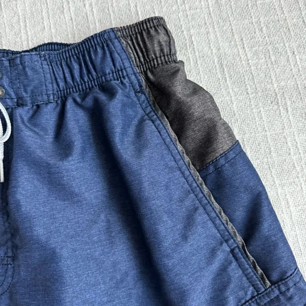 Speedo Mens Swim Trunks Blue Gray Shorts SZ M